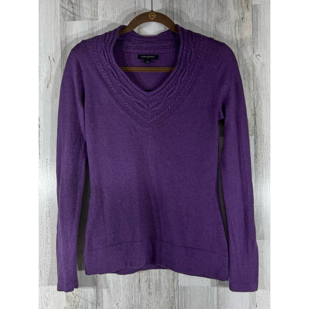Banana Republic Purple V-Neck Sweater